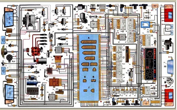 Полная схема проводки на Lada 2107