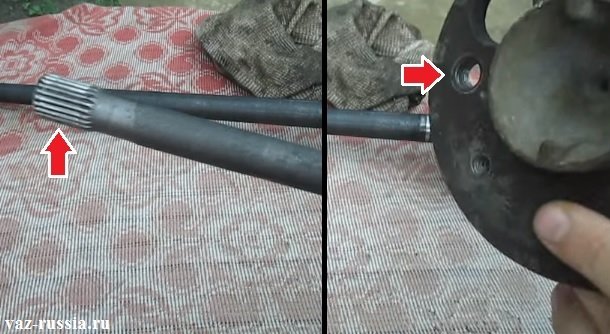 Резьба на полуоси и шлицы полуоси